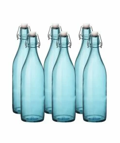 Bormioli Rocco 33.75oz Swing Top Giara Glass Bottles - Sky Blue | 6-pack
