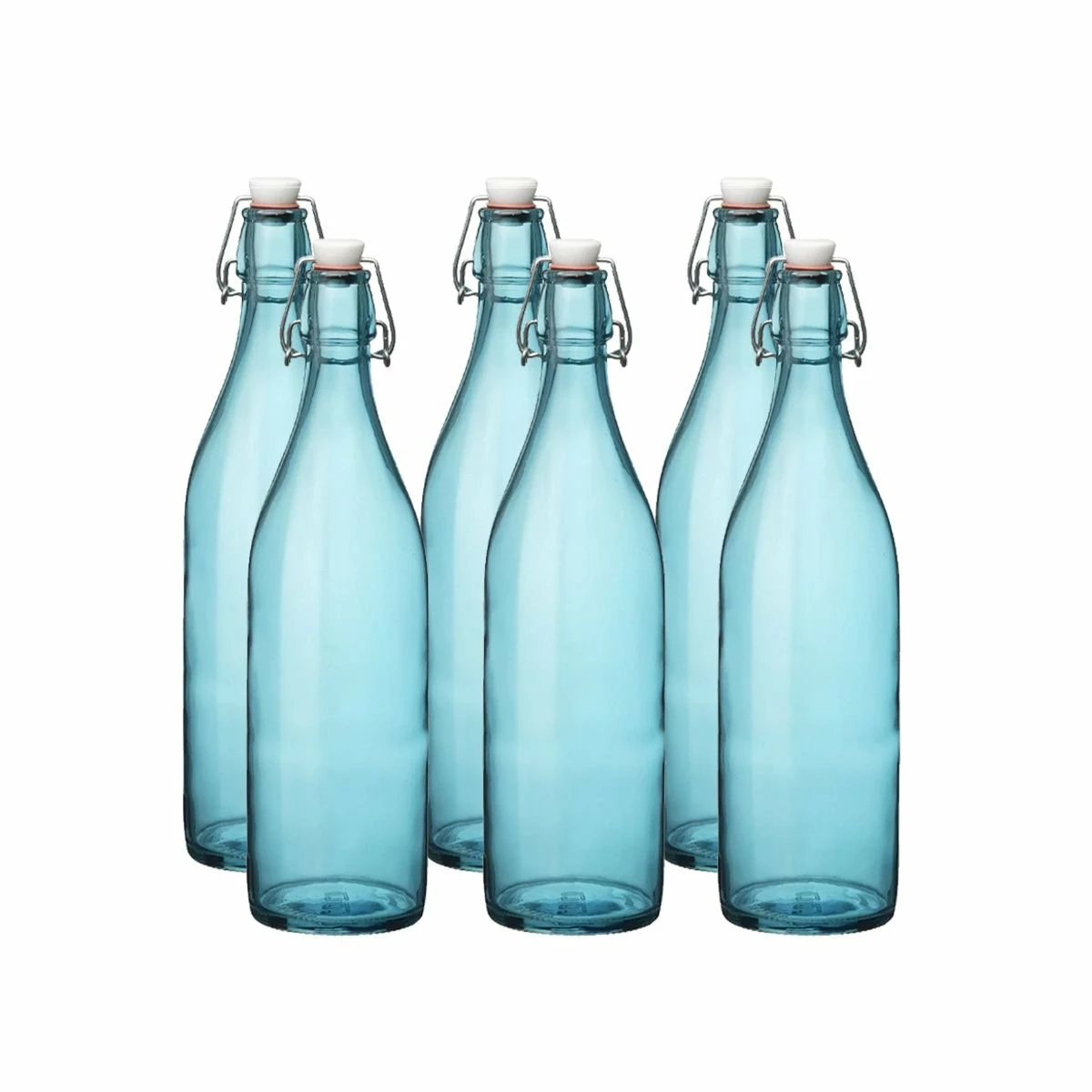 Bormioli Rocco 33.75oz Swing Top Giara Glass Bottles - Sky Blue | 6-pack 1 Bormioli Rocco 33.75oz Swing Top Giara Glass Bottles - Sky Blue | 6-pack