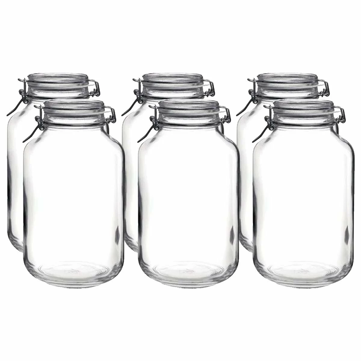 Bormioli Rocco 4L Swing Top Fido Glass Jars | 6-pack 1 Bormioli Rocco 4L Swing Top Fido Glass Jars | 6-pack