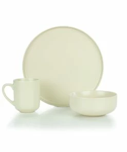 Everything Kitchens Modern Flat 12-Piece Dinnerware Set | Beige