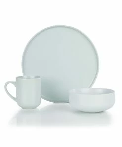 Everything Kitchens Modern Flat 12-Piece Dinnerware Set | Stone Gray