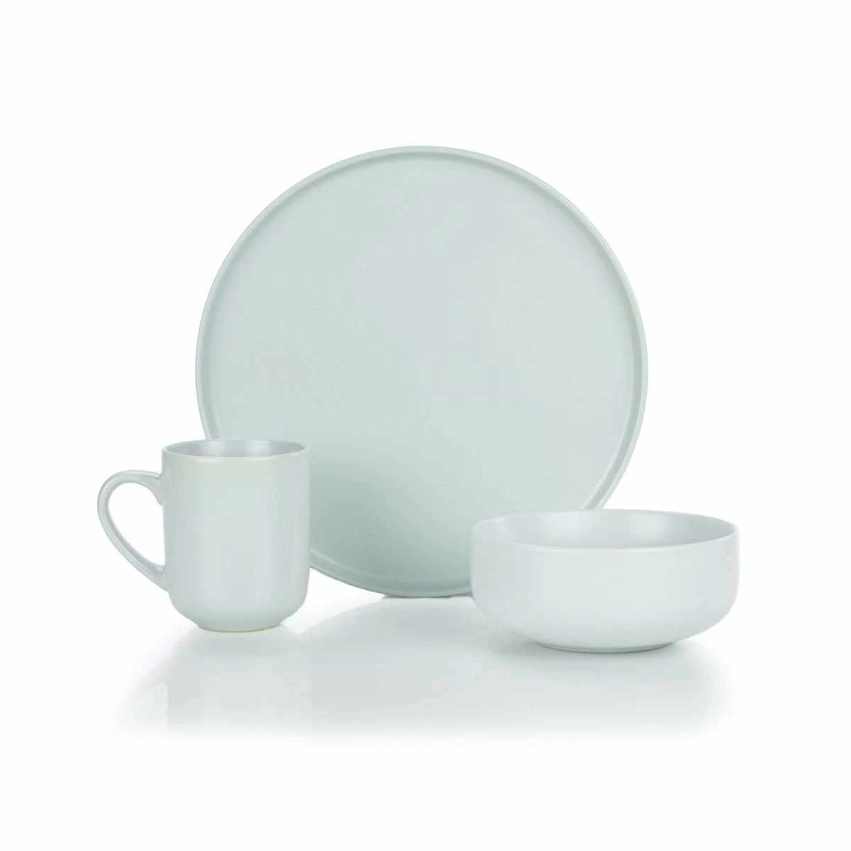 Everything Kitchens Modern Flat 12-Piece Dinnerware Set | Stone Gray 1 Everything Kitchens Modern Flat 12-Piece Dinnerware Set | Stone Gray