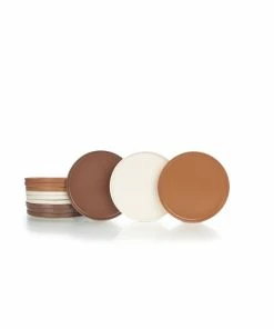 Everything Kitchens Modern Flat 12-Piece Lunch Plate Set | Brown, Terracotta & Soft Pink