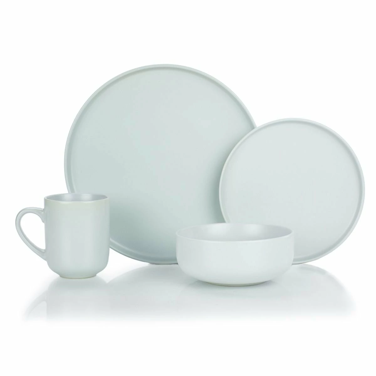 Everything Kitchens Modern Flat 16-Piece Dinnerware Set | Stone Gray 1 Everything Kitchens Modern Flat 16-Piece Dinnerware Set | Stone Gray