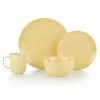 Everything Kitchens Modern Colorful Neutrals - Rippled 16-Piece Dinnerware Set - Glazed | Butter Yellow