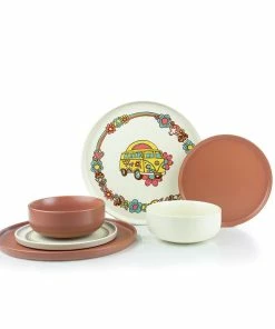 Cheap Dinnerware Store 6 Everything Kitchens Modern Flat 24-Piece Dinnerware Set | Peace & Love + Terracotta