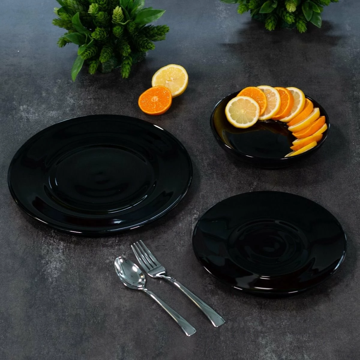 Mosser Glass 12-Piece Dinnerware Set | Black Raspberry 3 Mosser Glass 12-Piece Dinnerware Set | Black Raspberry - Image 3