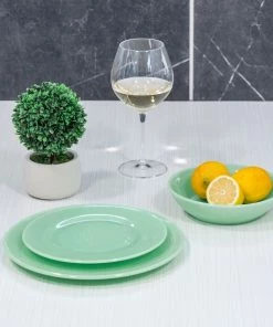Mosser Glass 12-Piece Dinnerware Set | Jadeite -Cheap Dinnerware Store ekb mogjade12pc