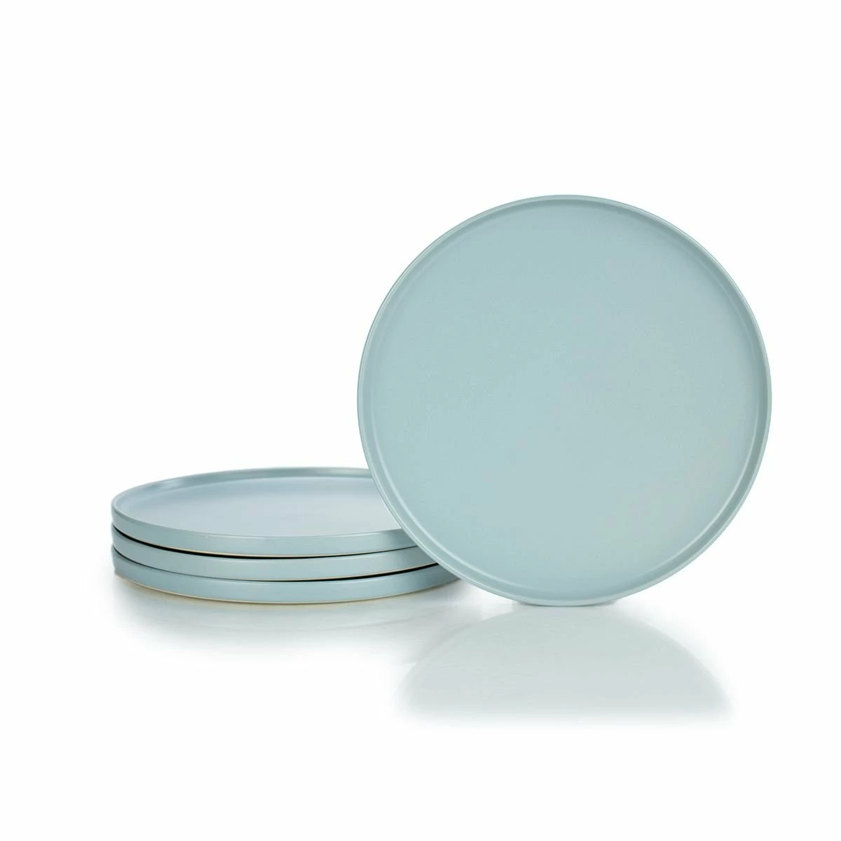 Everything Kitchens Modern Flat 24-Piece Dinnerware Set | Dusty Blue, Stone Gray, Beige 3 Everything Kitchens Modern Flat 24-Piece Dinnerware Set | Dusty Blue, Stone Gray, Beige - Image 3