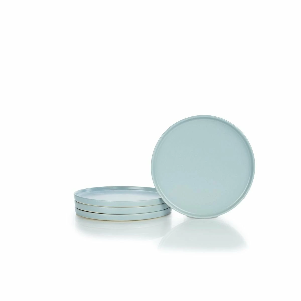 Everything Kitchens Modern Flat 8-Piece Lunch Plate Set | Dusty Blue & Terracotta 2 Everything Kitchens Modern Flat 8-Piece Lunch Plate Set | Dusty Blue & Terracotta - Image 2