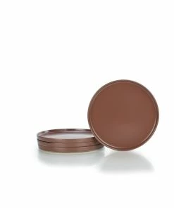 Everything Kitchens Modern Flat 8" Lunch Plates (Set Of 4) | Brown