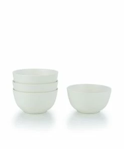 Everything Kitchens Modern Colorful Neutrals - Rippled 6" Bowls (Set Of 4) - Matte | Ivory