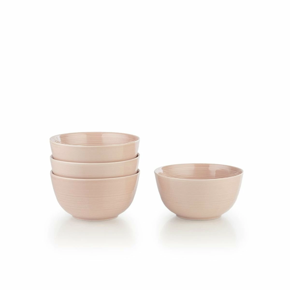 Everything Kitchens Modern Colorful Neutrals - Rippled 6" Bowls (Set Of 4) - Glazed | Blush Pink 1 Everything Kitchens Modern Colorful Neutrals - Rippled 6" Bowls (Set Of 4) - Glazed | Blush Pink
