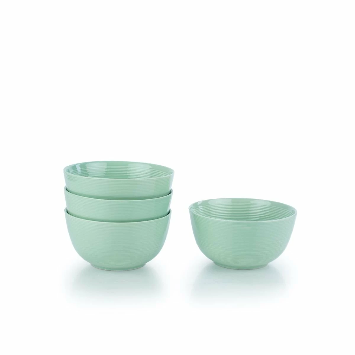 Everything Kitchens Modern Colorful Neutrals - Rippled 6" Bowls (Set Of 4) - Glazed | Light Green 1 Everything Kitchens Modern Colorful Neutrals - Rippled 6" Bowls (Set Of 4) - Glazed | Light Green