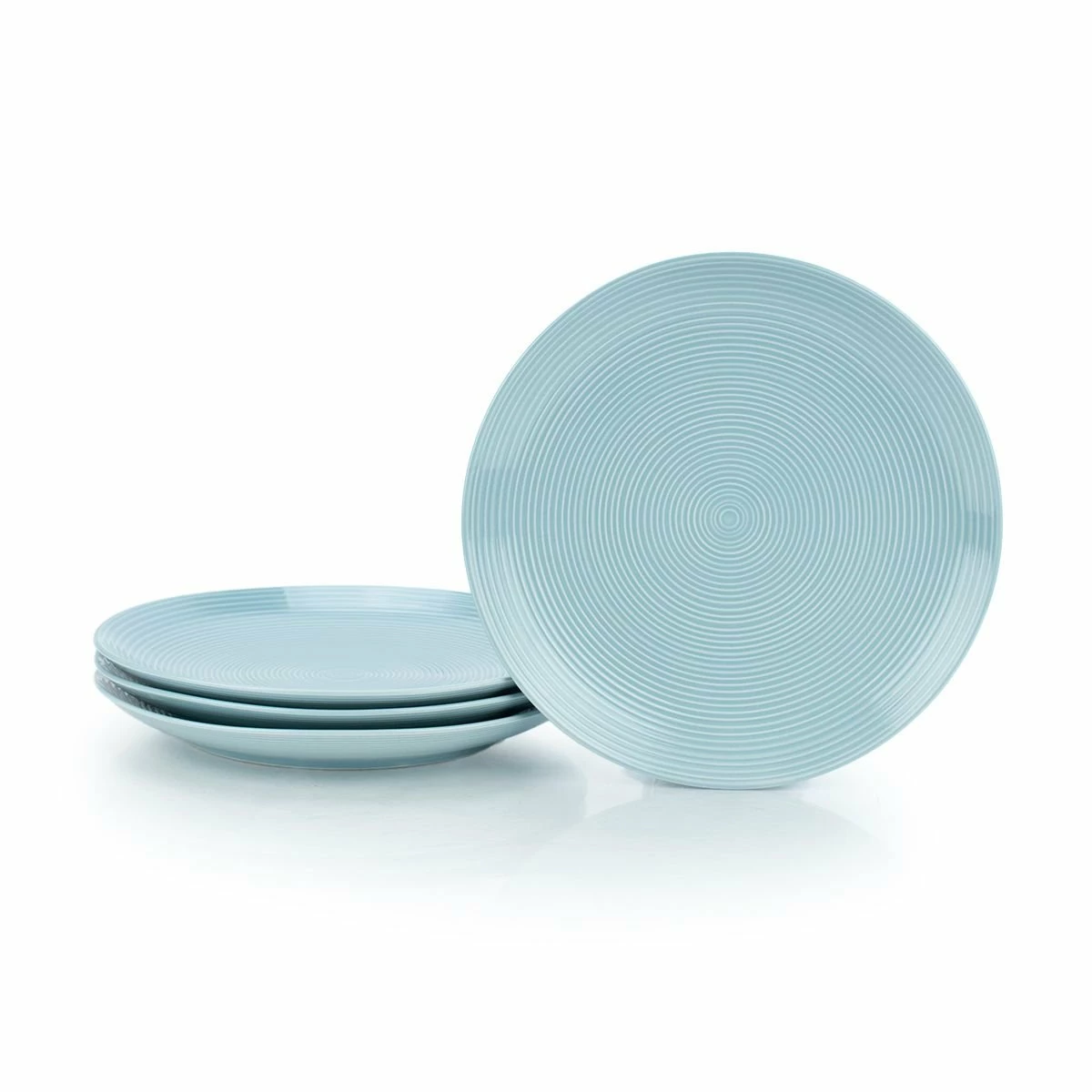 Everything Kitchens Modern Colorful Neutrals - Rippled 10.5" Dinner Plates (Set Of 4) - Glazed | Blue 1 Everything Kitchens Modern Colorful Neutrals - Rippled 10.5" Dinner Plates (Set Of 4) - Glazed | Blue