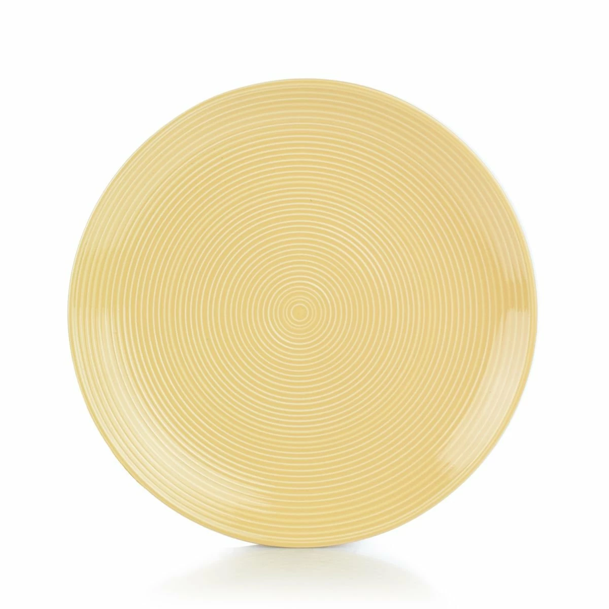 Everything Kitchens Modern Colorful Neutrals - Rippled 10.5" Dinner Plates (Set Of 4) - Glazed | Butter Yellow 2 Everything Kitchens Modern Colorful Neutrals - Rippled 10.5" Dinner Plates (Set Of 4) - Glazed | Butter Yellow - Image 2