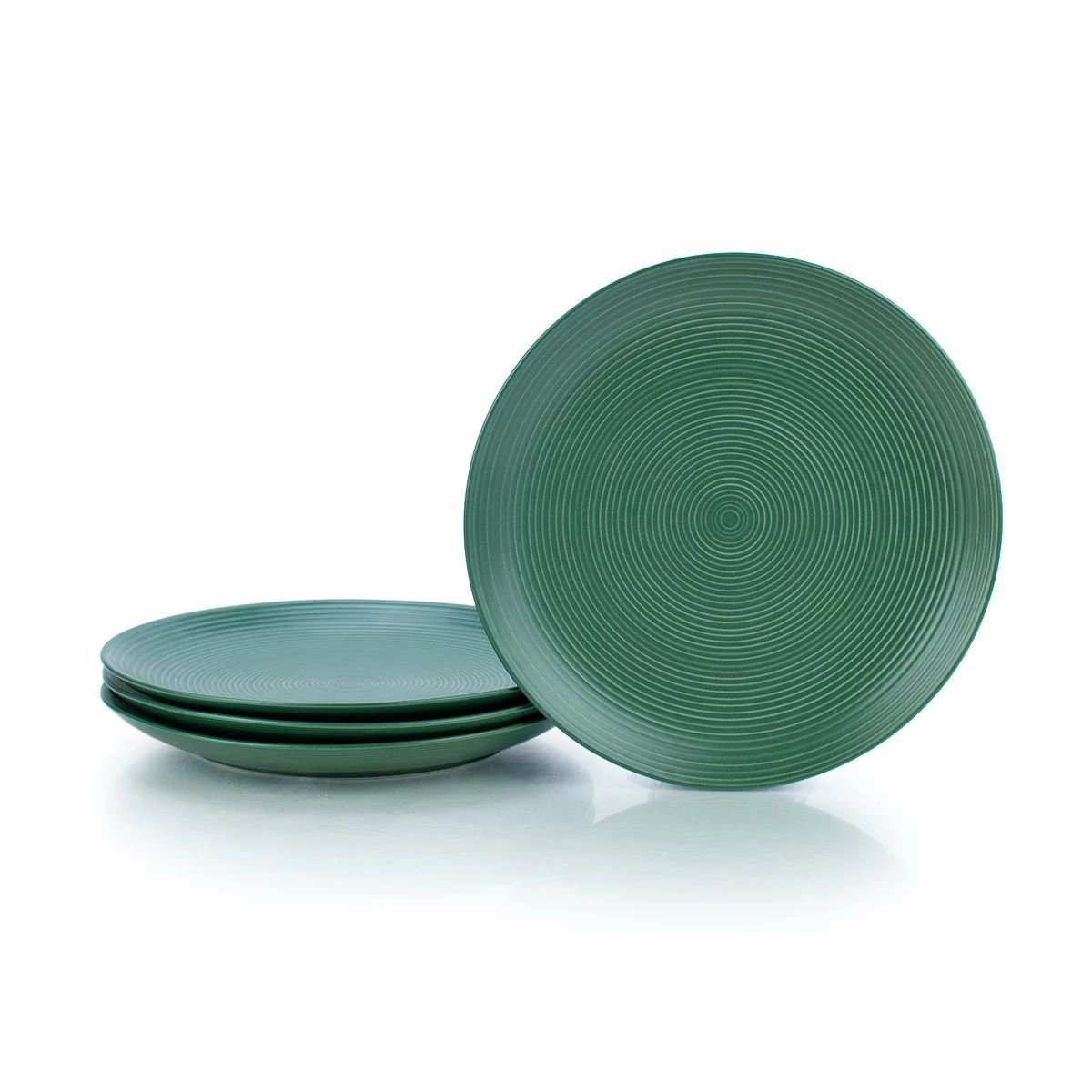 Everything Kitchens Modern Colorful Neutrals - Rippled 16-Piece Dinnerware Set - Matte | Green 3 Everything Kitchens Modern Colorful Neutrals - Rippled 16-Piece Dinnerware Set - Matte | Green - Image 3