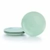Everything Kitchens Modern Colorful Neutrals - Rippled 10.5" Dinner Plates (Set Of 4) - Glazed | Light Green