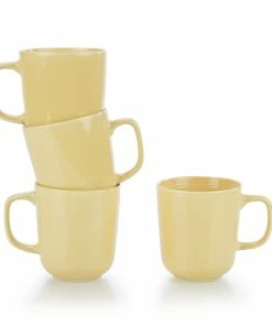 Everything Kitchens Modern Colorful Neutrals - Rippled 16-Piece Dinnerware Set - Glazed | Butter Yellow -Cheap Dinnerware Store ekx tmg by 2 1