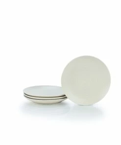 Cheap Dinnerware Store 4 Everything Kitchens Modern Colorful Neutrals - Rippled 8" Side Plates (Set Of 4) - Matte | Beige