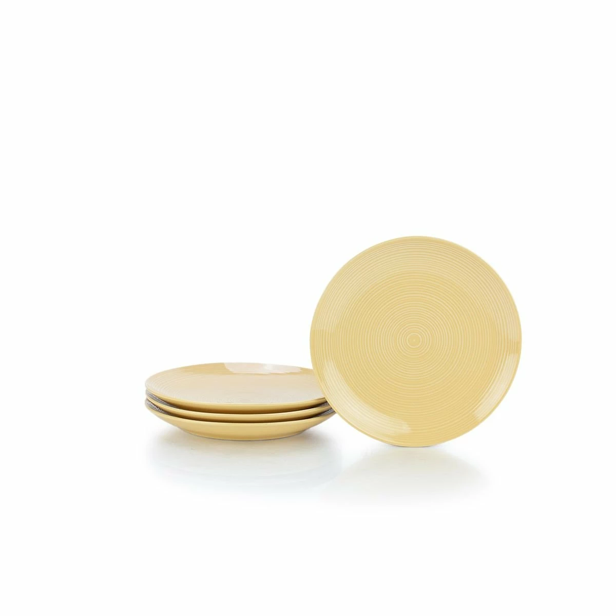 Everything Kitchens Modern Colorful Neutrals - Rippled 8" Side Plates (Set Of 4) - Glazed | Butter Yellow 1 Everything Kitchens Modern Colorful Neutrals - Rippled 8" Side Plates (Set Of 4) - Glazed | Butter Yellow