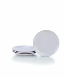 Everything Kitchens Modern Colorful Neutrals - Rippled 8" Side Plates (Set Of 4) - Glazed | Dusty Purple