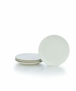 Everything Kitchens Modern Colorful Neutrals - Rippled 8" Side Plates (Set Of 4) - Matte | Ivory
