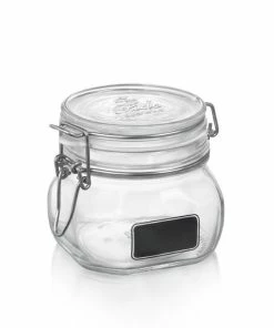 Bormioli Rocco 17oz Swing Top Storage Jar W/Chalkboard Label