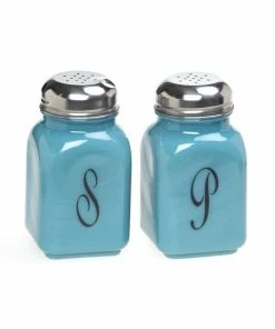 Mosser Glass Monogram Salt & Pepper Set | Georgia Blue