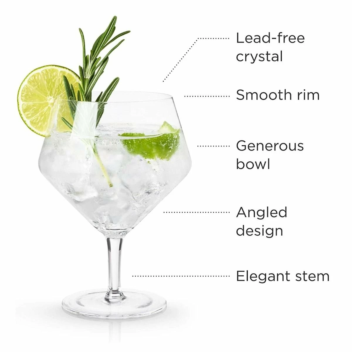 Viski® Angled Crystal Gin & Tonic Glasses 9 Viski® Angled Crystal Gin & Tonic Glasses - Image 9