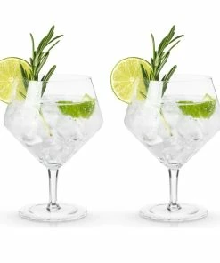 Viski® Angled Crystal Gin & Tonic Glasses