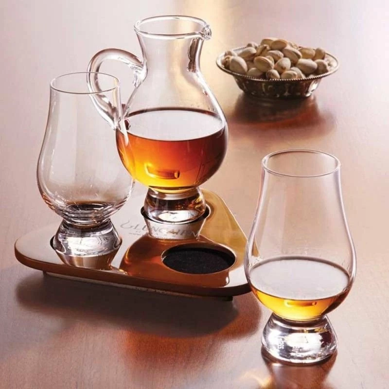 Stolzle Glencairn Crystal Whiskey Flight Tray Set With Pitcher 4 Stolzle Glencairn Crystal Whiskey Flight Tray Set With Pitcher - Image 4