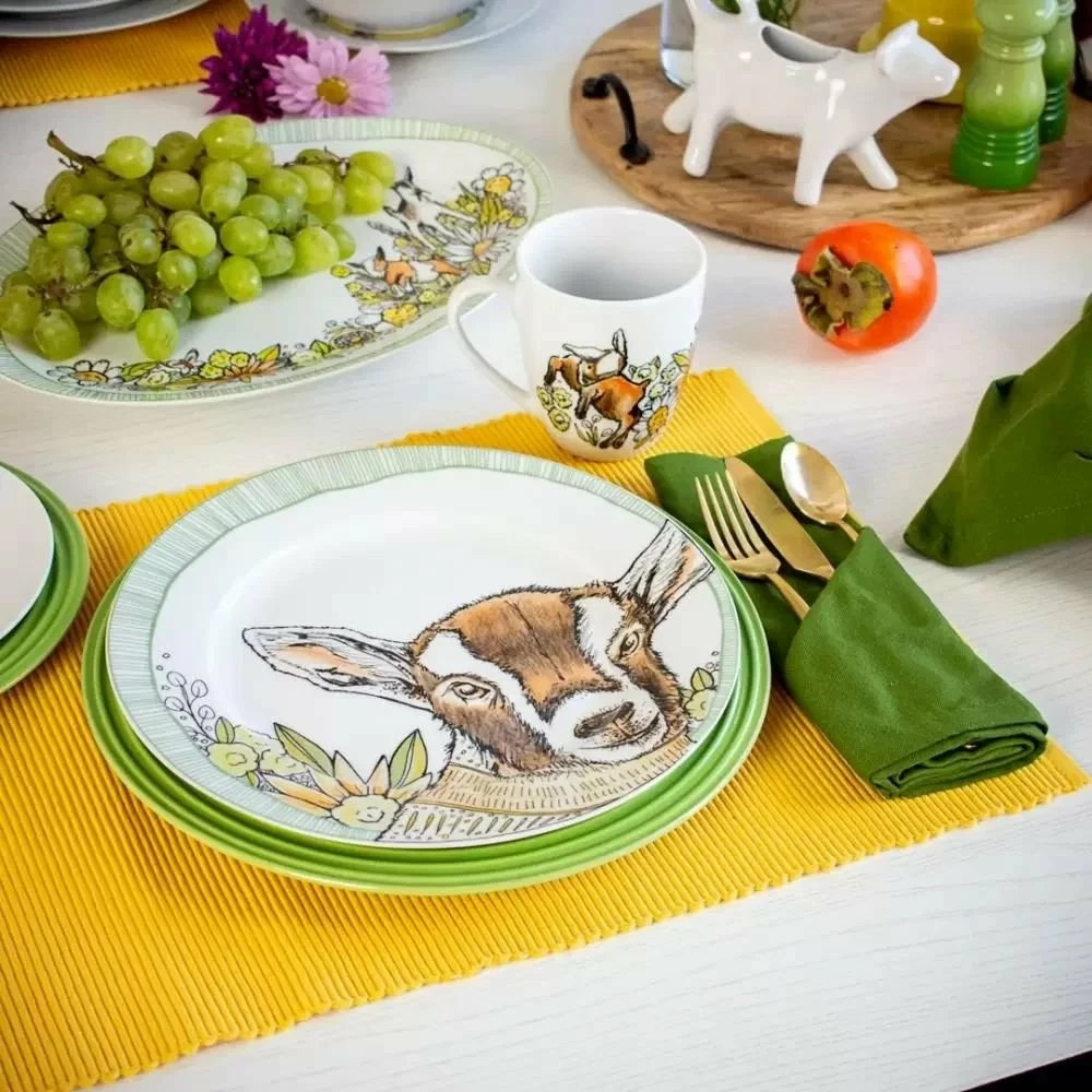 Everything Kitchens Barnyard Baby Animals 28-Piece Dinnerware Set | "Caprine Caper Goats" - Kid 10 Everything Kitchens Barnyard Baby Animals 28-Piece Dinnerware Set | "Caprine Caper Goats" - Kid - Image 10