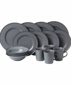 Royal Doulton Union Street Café 16 Piece Dinnerware Set - Grey