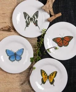 Bamboo Table 4-Piece Plate Gift Set | Butterflies -Cheap Dinnerware Store jlkj98