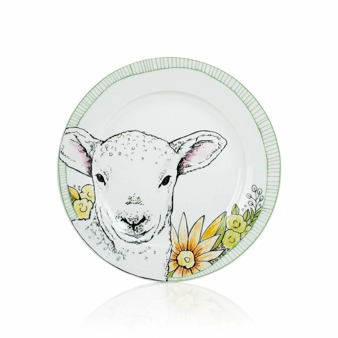 Everything Kitchens Barnyard Baby Animals 28-Piece Dinnerware Set | "Leaping Sheep" - Lamb 2 Everything Kitchens Barnyard Baby Animals 28-Piece Dinnerware Set | "Leaping Sheep" - Lamb - Image 2