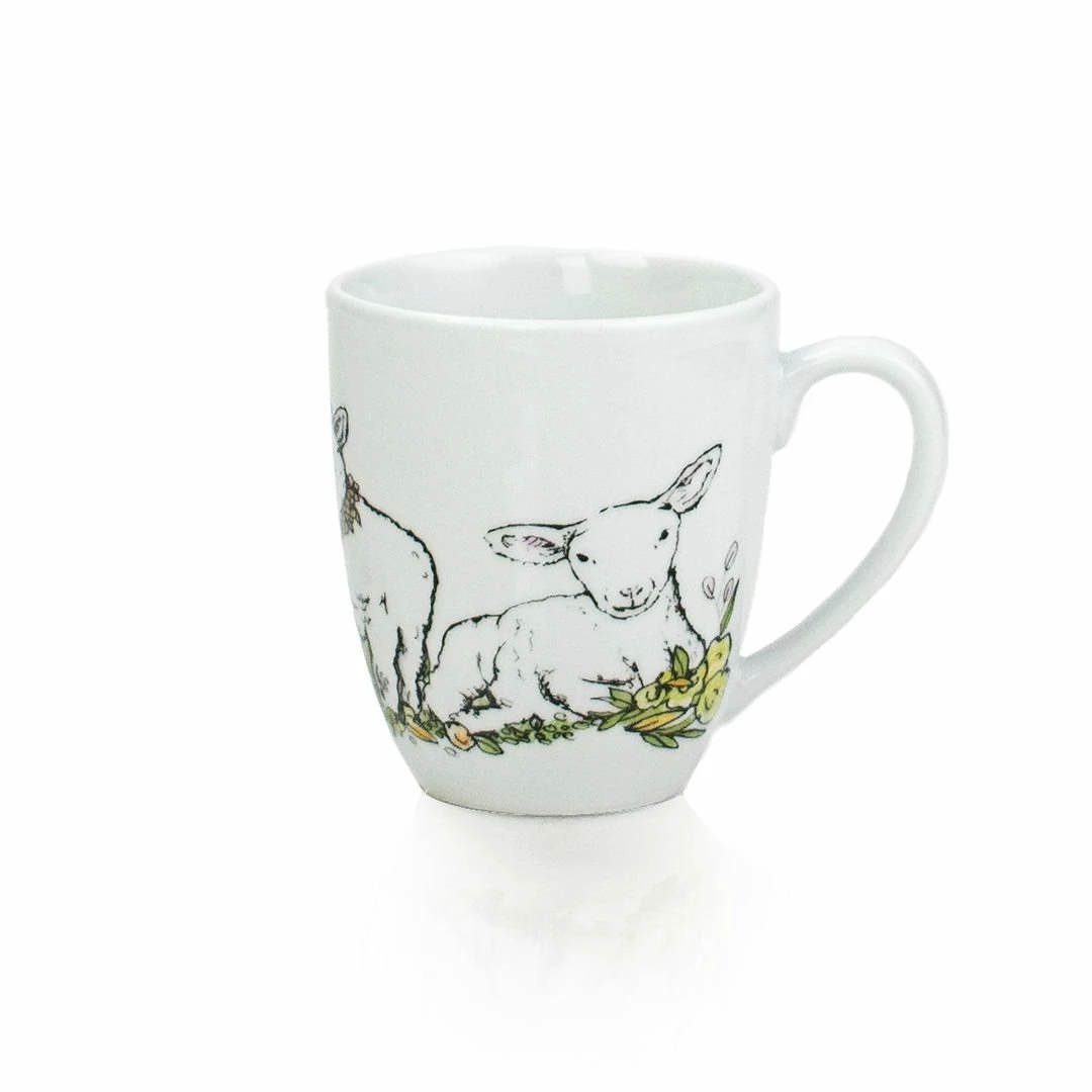 Everything Kitchens Barnyard Baby Animals 16-Piece Dinnerware Set With Mugs | "Leaping Sheep" - Lamb 5 Everything Kitchens Barnyard Baby Animals 16-Piece Dinnerware Set With Mugs | "Leaping Sheep" - Lamb - Image 5