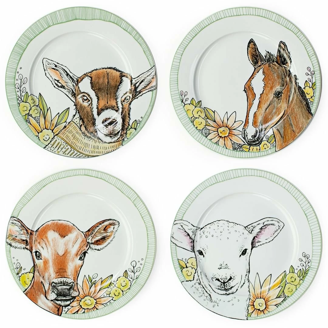 Everything Kitchens Barnyard Baby Animals 28-Piece Dinnerware Set | Assorted 2 Everything Kitchens Barnyard Baby Animals 28-Piece Dinnerware Set | Assorted - Image 2