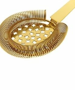 Mercer Barfly Classic Hawthorne Spring Bar Strainer | Gold Plated -Cheap Dinnerware Store m37027gd stainless steel spring bar cocktail strainer gold plated top 1 1