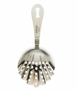 Mercer Barfly Scalloped Julep Strainer | Stainless Steel -Cheap Dinnerware Store m37029 barfly stainless steel scalloped julep cocktail strainer silver back