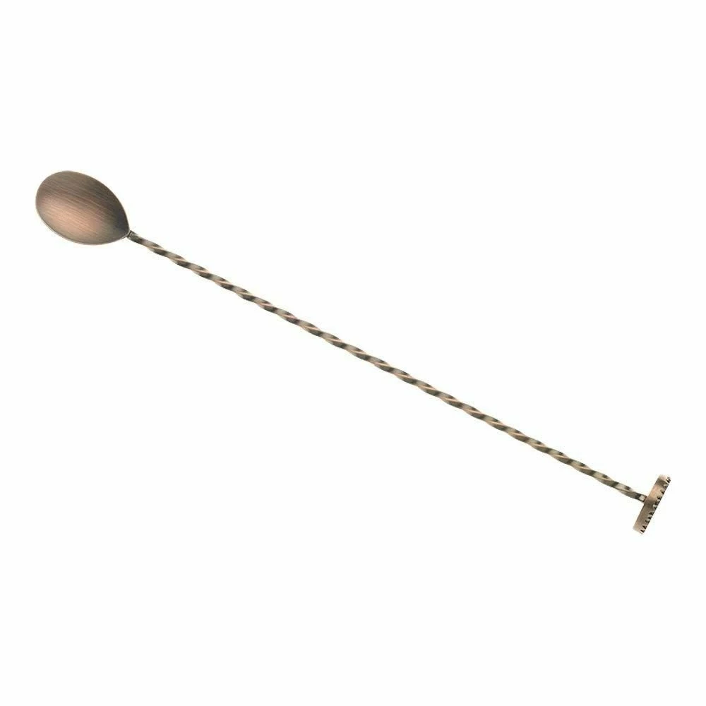 Mercer Barfly 11.8" Bar Spoon With Muddler | Antique Copper 1 Mercer Barfly 11.8" Bar Spoon With Muddler | Antique Copper