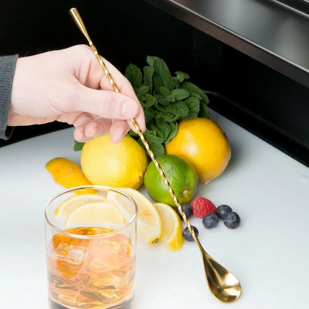Mercer Barfly 11.8" Classic Bar Spoon | Gold Plated 6 Mercer Barfly 11.8" Classic Bar Spoon | Gold Plated - Image 6