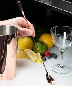 Mercer Barfly 13.2" Japanese-Style Bar Spoon | Copper Plated -Cheap Dinnerware Store mercer barfly 13.2in copper plated japanese style bar spoon m37010cp length