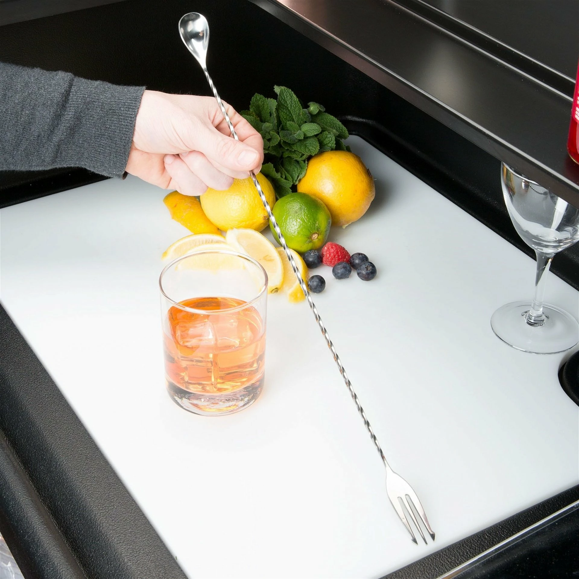 Mercer Barfly 19.6" Bar Spoon With Fork | Stainless Steel 6 Mercer Barfly 19.6" Bar Spoon With Fork | Stainless Steel - Image 6