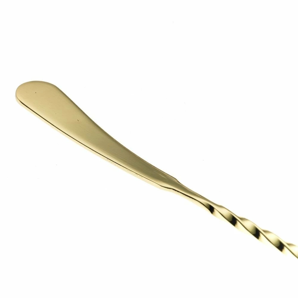 Mercer Barfly 13.2" Japanese-Style Bar Spoon | Gold Plated 2 Mercer Barfly 13.2" Japanese-Style Bar Spoon | Gold Plated - Image 2