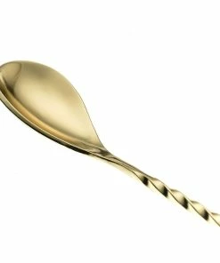 Mercer Barfly 13.2" Japanese-Style Bar Spoon | Gold Plated 8 Mercer Barfly 13.2" Japanese-Style Bar Spoon | Gold Plated -Cheap Dinnerware Store mercer barfly gold plated japanese style bar spoon spoon end
