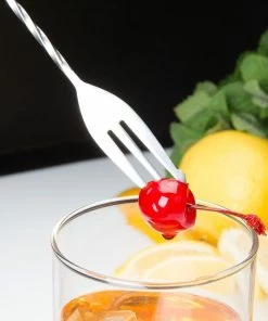 Mercer Barfly 12.4" Bar Spoon With Fork | Stainless Steel -Cheap Dinnerware Store mercer barfly stainless steel bar spoon with fork spearing