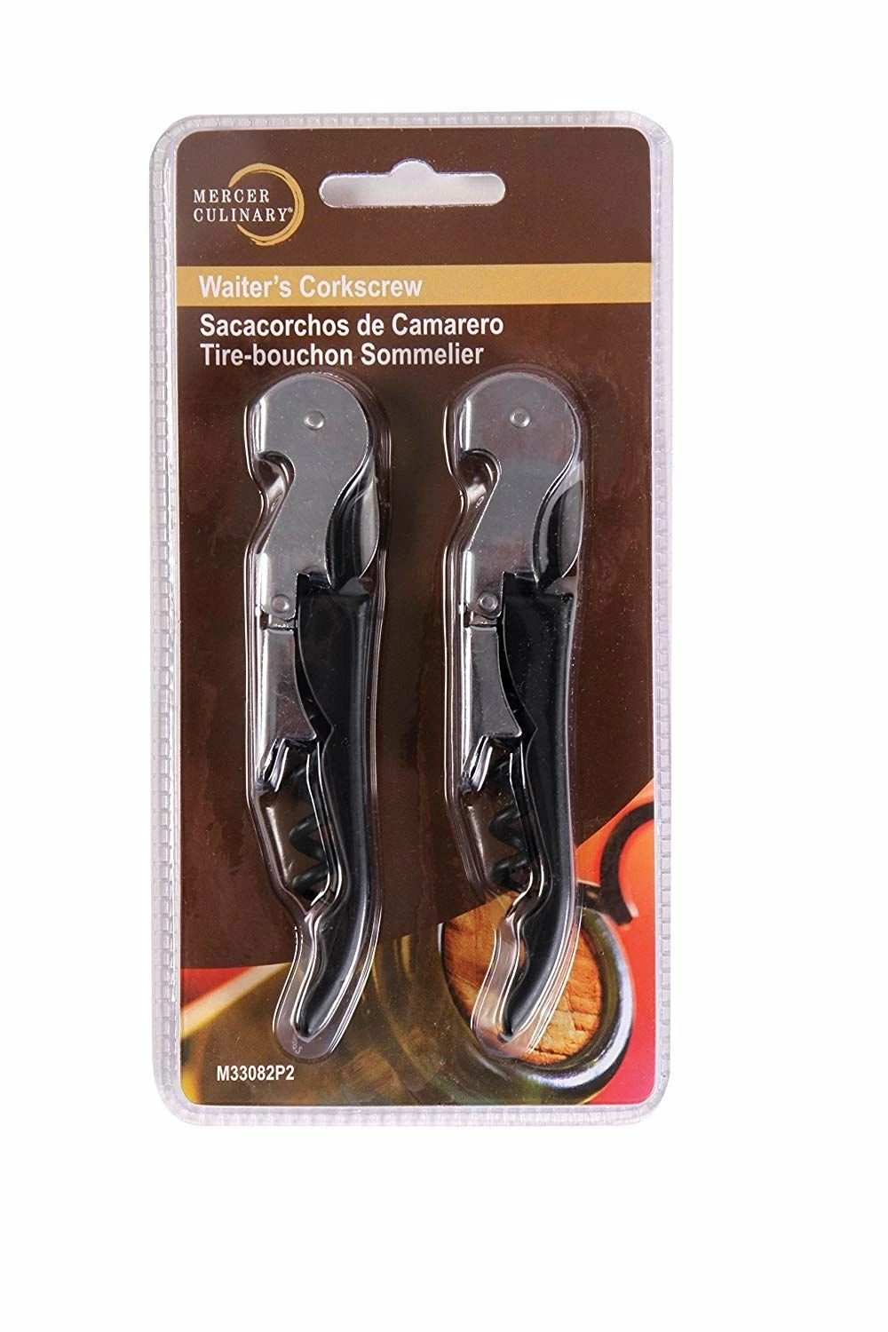 Mercer Culinary 2-Piece Black Waiter's Corkscrew Pack