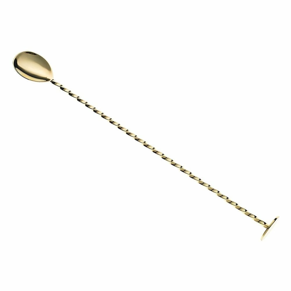 Mercer Barfly 11.8" Bar Spoon With Muddler | Gold Plated 1 Mercer Barfly 11.8" Bar Spoon With Muddler | Gold Plated