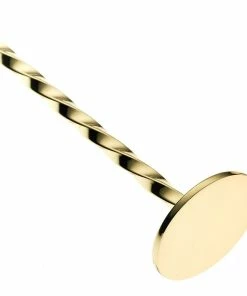 Mercer Barfly 11.8" Bar Spoon With Muddler | Gold Plated 6 Mercer Barfly 11.8" Bar Spoon With Muddler | Gold Plated -Cheap Dinnerware Store mercerbarfly.barspoon.11in.goldplatedmuddler.m37018gd.imagemuddler
